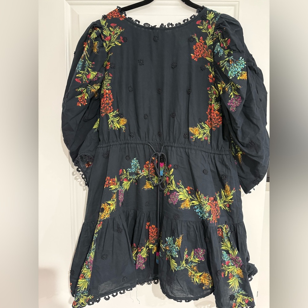 Farm Rio Black Floral Mini Dress
